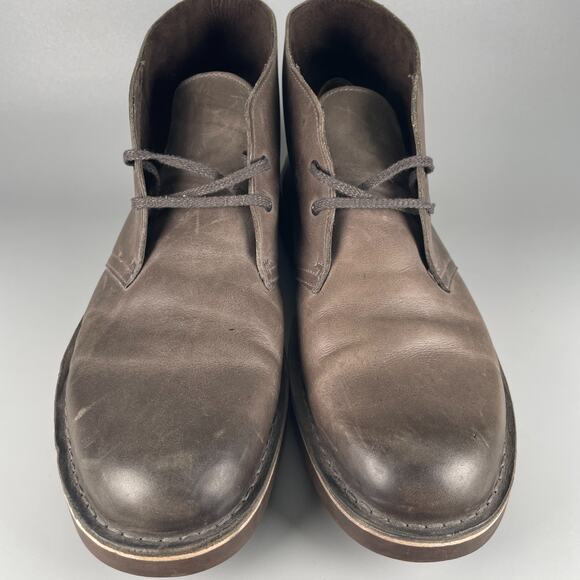 Clarks Bushacre Mens Size 13 Gray Leather Chukka Ankle Boots Lace Up Casual GUC main image 7